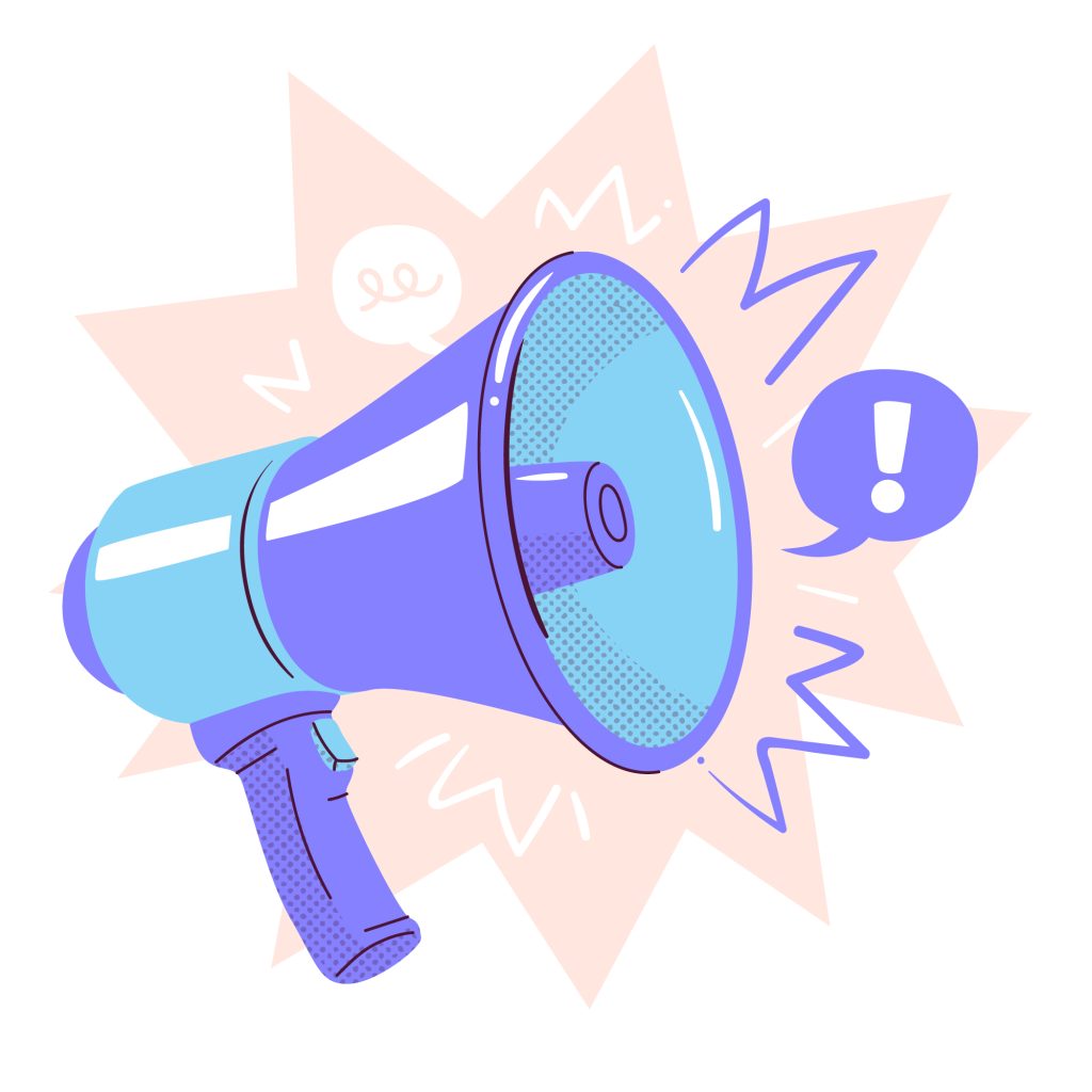 dessin d'un mégaphone