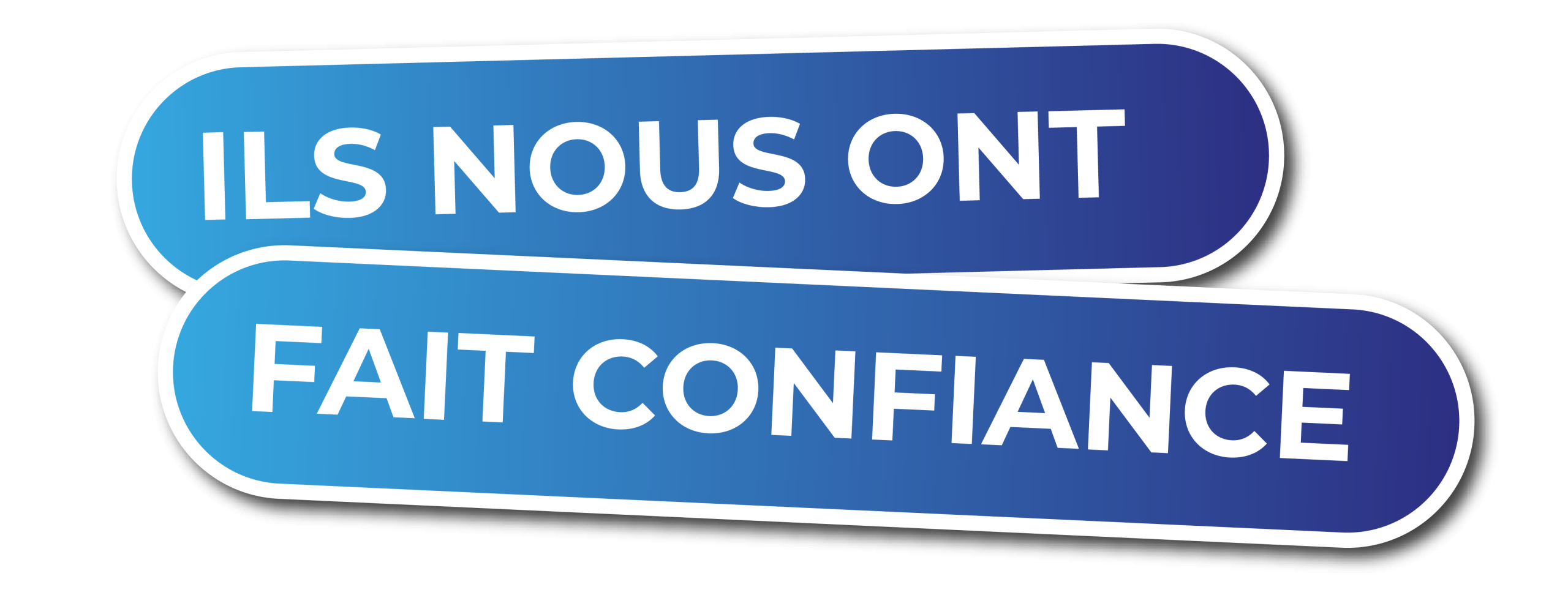 Bouton bleu avec l'inscription "Ils nous font confiance", mettant en avant les partenaires ou clients satisfaits.
